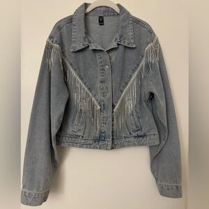 Windsor rhinestone blue jean jacket XS